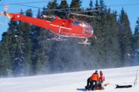 Helicopter arriving after ski accident Helicopter arriving after ski accident